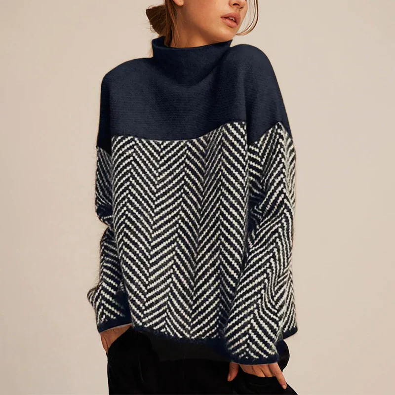 LILLY™ | HERRINGBONE TURTLENECK SWEATER