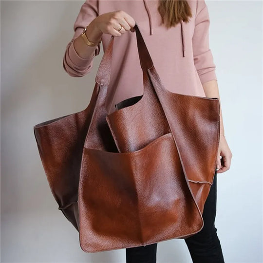 AVERY | OVERSIZED LEATHER TOTE BAG