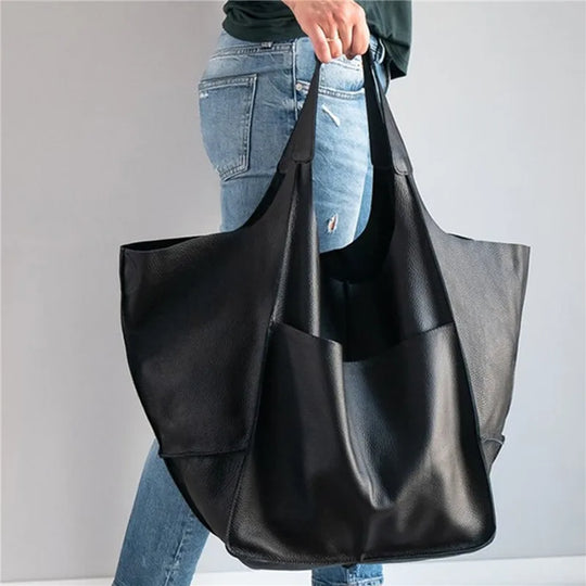 AVERY | OVERSIZED LEATHER TOTE BAG