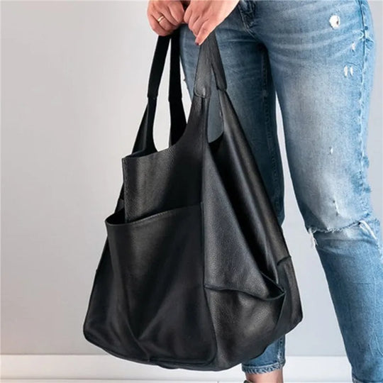 AVERY | OVERSIZED LEATHER TOTE BAG