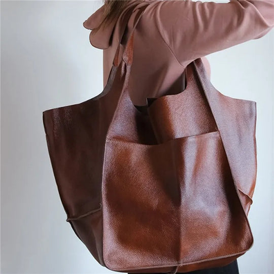 AVERY | OVERSIZED LEATHER TOTE BAG