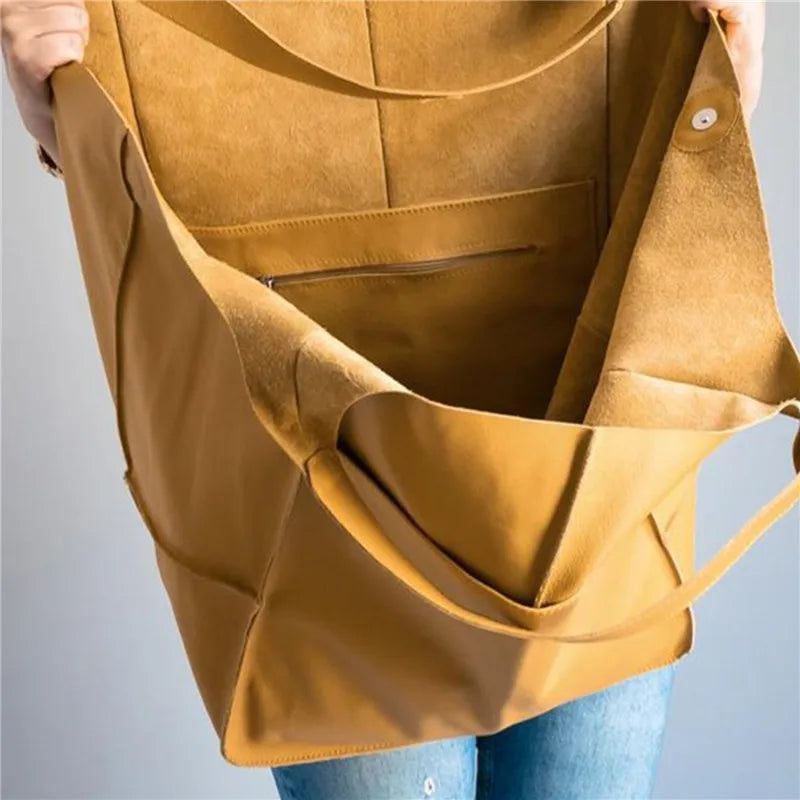 AVERY | OVERSIZED LEATHER TOTE BAG