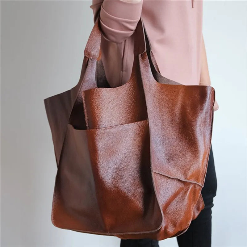 AVERY | OVERSIZED LEATHER TOTE BAG